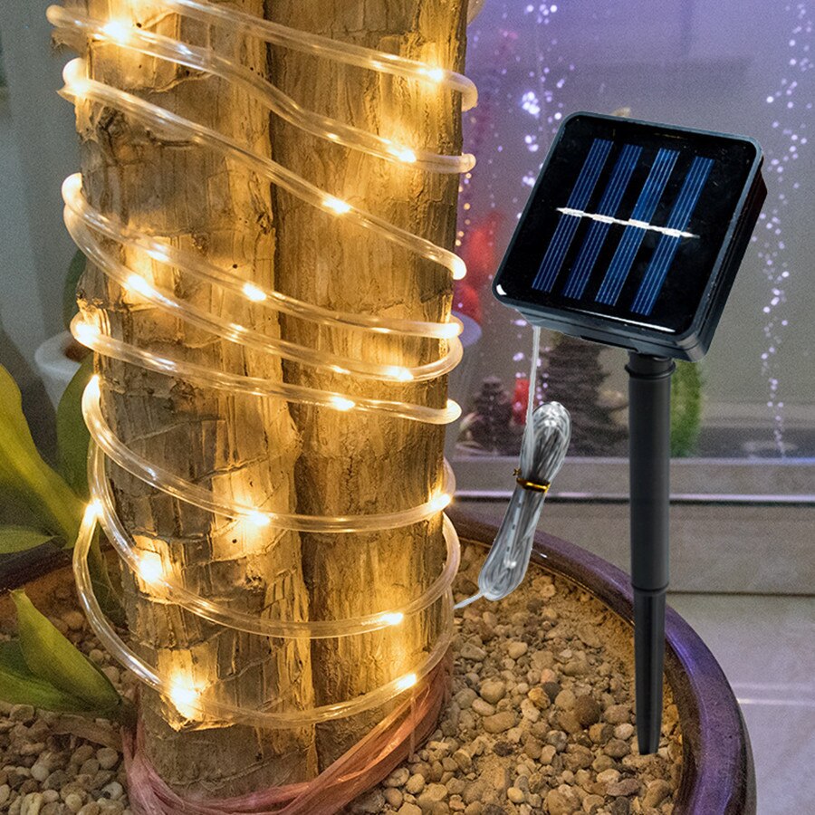 100/200 LED corde solaire Tube chaîne lumière extérieure jardin solaire fil de cuivre fée lumière pour bricolage arbre jardin pelouse fête décor