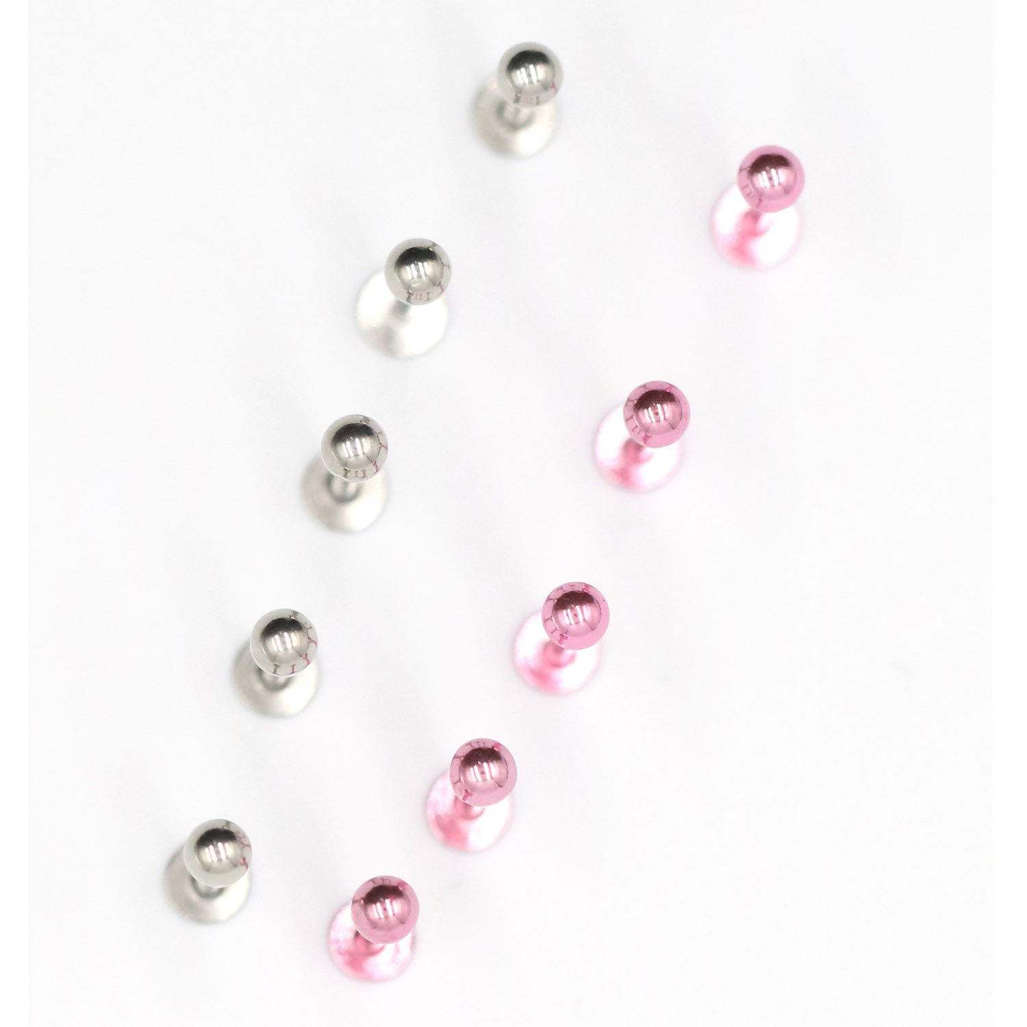 5Pcs/lot ragus Helix Bar 3mm Ball Stainless Steel Labret Lip Bar Rings Stud Cartilage Ear Piercing Body Jewelry