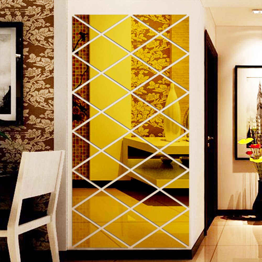 Adesivo de parede sala estar quarto fundo quente moda diy 3d adesivos espelho adesivo para casa sala decoração simples