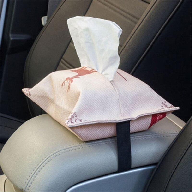 1PC Cotton and Linen Tissue Box Napkin Holder Decor Boxes Travel Car Portable Pouch Paper Cloth Bag