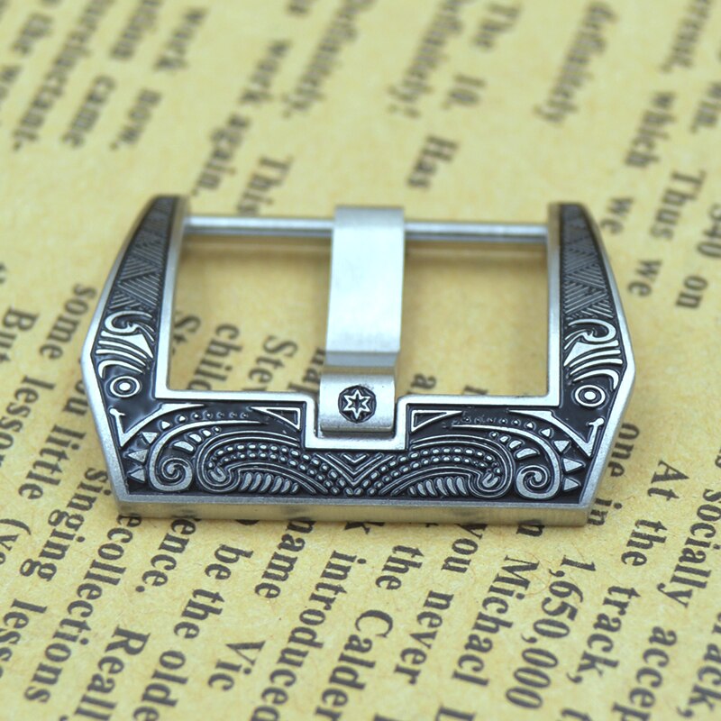 18mm 20mm 22mm 24mm 26mm massief roestvrij staal zilveren herenhorlogeband sluiting retro metalen leren horlogeband riem gesp riem: 18mm