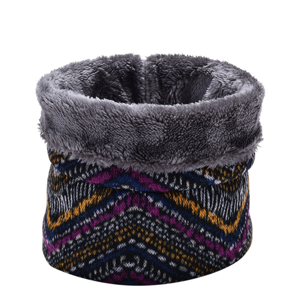 Winter Warm Brushed Knit Neck Warmer Circle Go Out Wrap Cowl Loop Snood Shawl Outdoor Ski Climbing Scarf For Men Women#p3: L