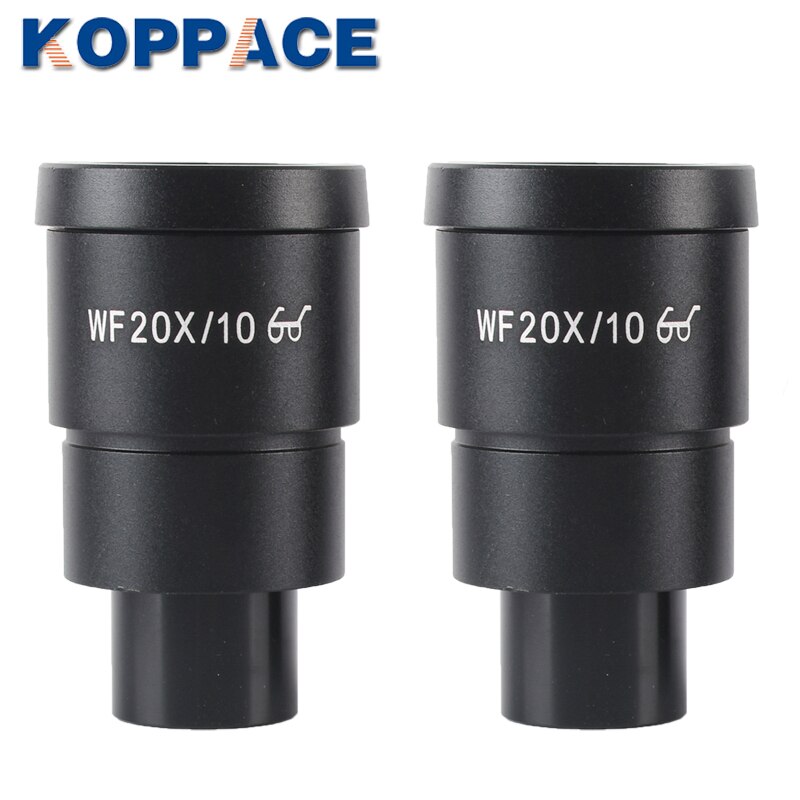 Koppace 2Pcs KP-20X Hoge Eyespots Wide-Field Oculair Wf 20X/10 Stereo Microscoop Oculair Mount Interface 30mm