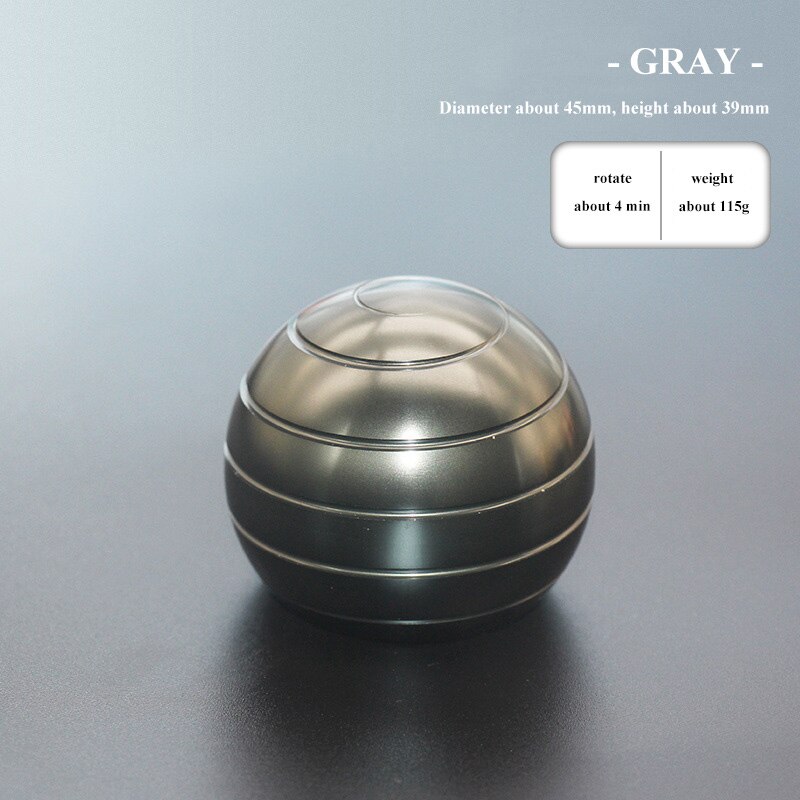 45mm/54mm Kinetic Desktop Toys Aluminum Alloy Hypnosis Rotary Gyro Adult Fingertip Toy Children Toys Decompression Gyro: Gray-45mm