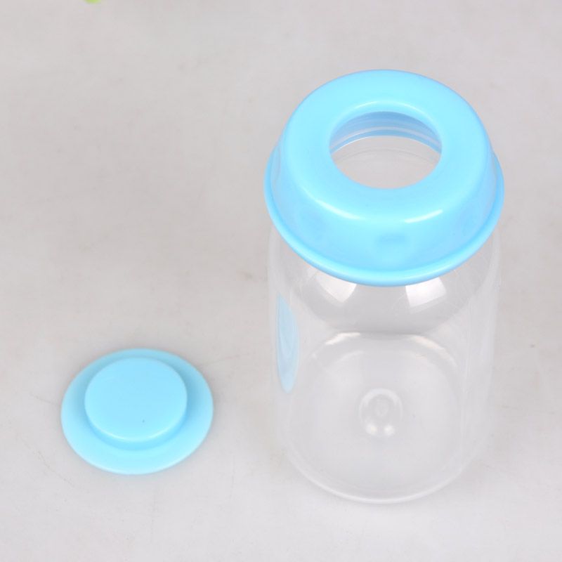 125ml solide oppbevaringsbokser baby morsmelk samling oppbevaring bred hals flasker bpa barn nydelig pp oppbevaringsflaske: Himmelblå