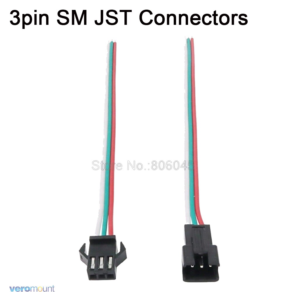 5Pairs 2pin 3pin 4pin 5pin 6pin SM JST LED Connector Male & Female Plug Socket Connector 15cm Wire for RGB RGBW RGBWW LED Strip: 3pin