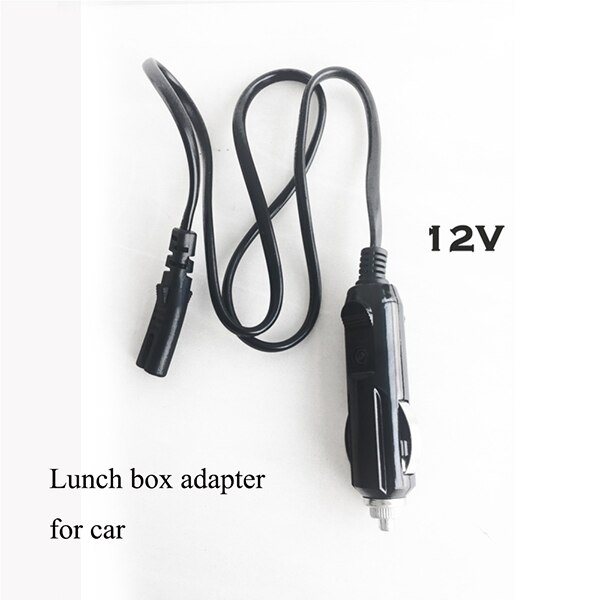 Tenbroman 12V 24V 220V Draagbare Plastic Huis En Auto Elektrische Verwarmde Rvs Lunchbox Voor Kinderen voedsel Containers Warmer: 12v adapter