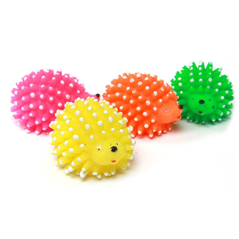 Cute Hedgehog Ball Pet Squeak Toys Silicone Sound Play Dog Toys For Small Large Dogs Cats Puppy Teeth Molar Chew Toys 40JA2: 6.5x6.5x4.5cm