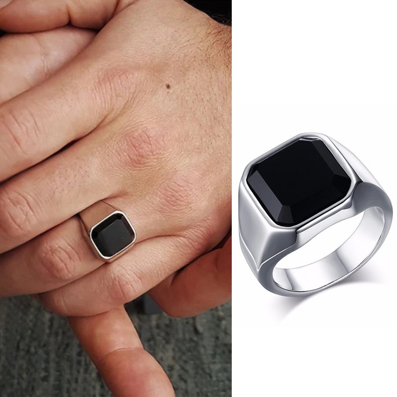 Anillos de sello de ojo de tigre para hombre, de alianzas de boda de acero inoxidable impermeable: 9 / Blanco