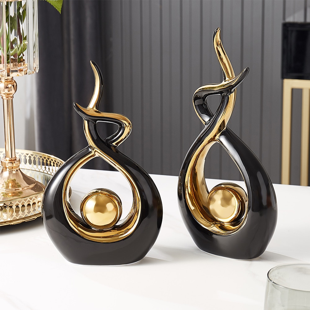 Abstrakt modellering keramisk skulptur dekoration morgon sång dekor modern heminredning vardagsrum sovrum inredning