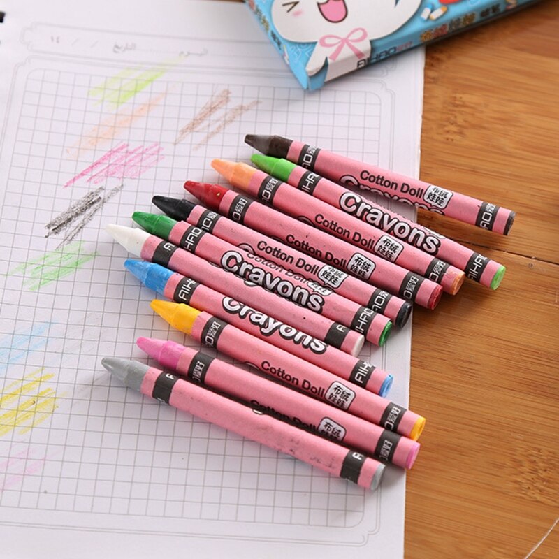 1 Set Wax Crayon Stick Kid Painting Drawing Sketching Art Tool 8/12/24 Colors