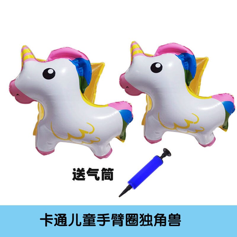 Bambini nuoto spesso maniche lunghe in seta bianca ala d'acqua braccio per bambini galleggianti doppio palloncino manica da nuoto boa braccio gonfiabile: Child Models Unicorn