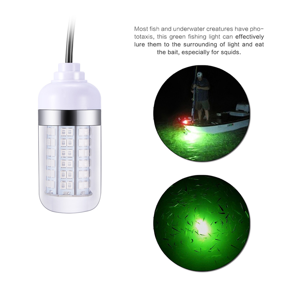 12V 15W 180 LEDs 108*2835 kralen LED Dompelpompen Vissen Licht Onderwater Fishfinder Lamp met 4.9m Cord