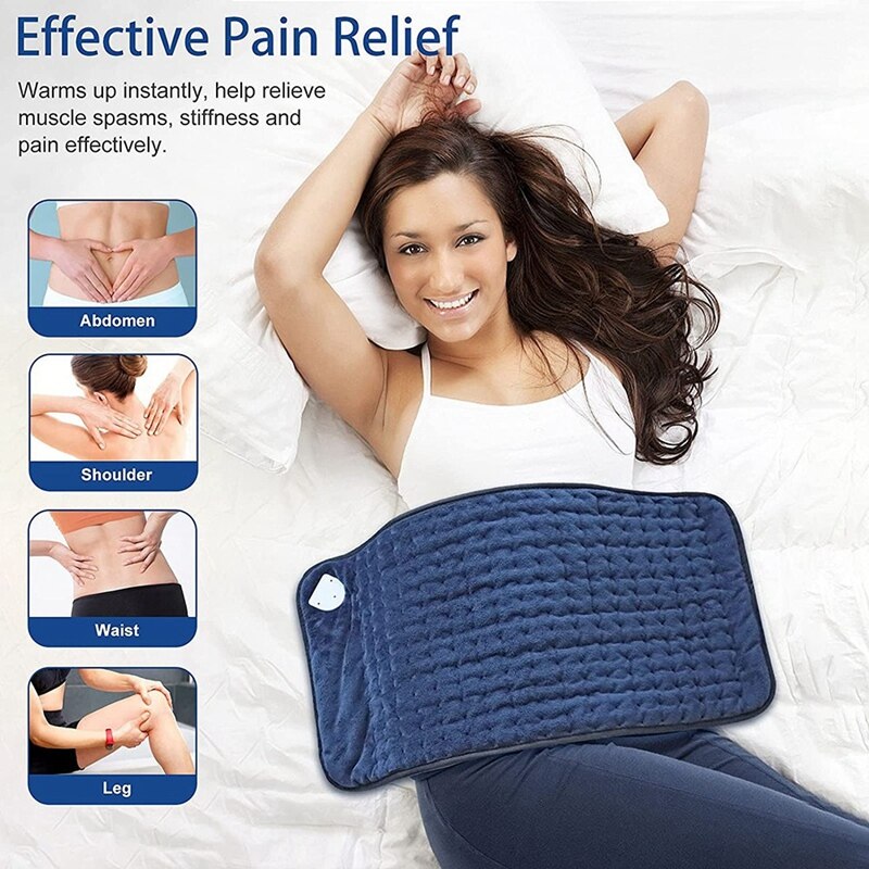 Electric Heating Pad With Automatic Shut-Off, 5 Timer Settings, Fast Heating Pad With 6 Heat Settings,30 X 60Cm EU Plug