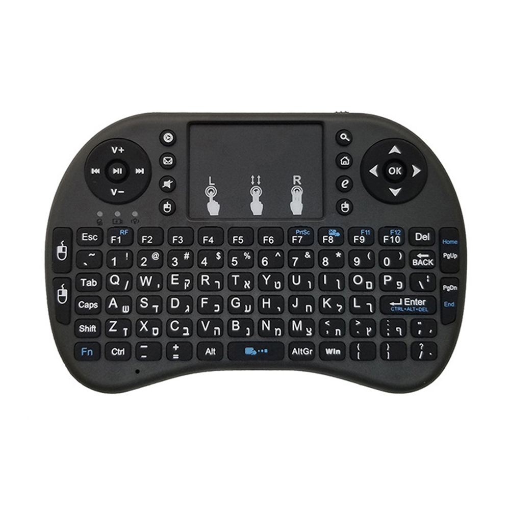 Miniteclado I8 retroiluminado, 2,4G, con Control remoto, inglés, ruso, Air Mouse, inalámbrico, para ordenador portátil, TV BOX, Touchpad, USB: Naranja