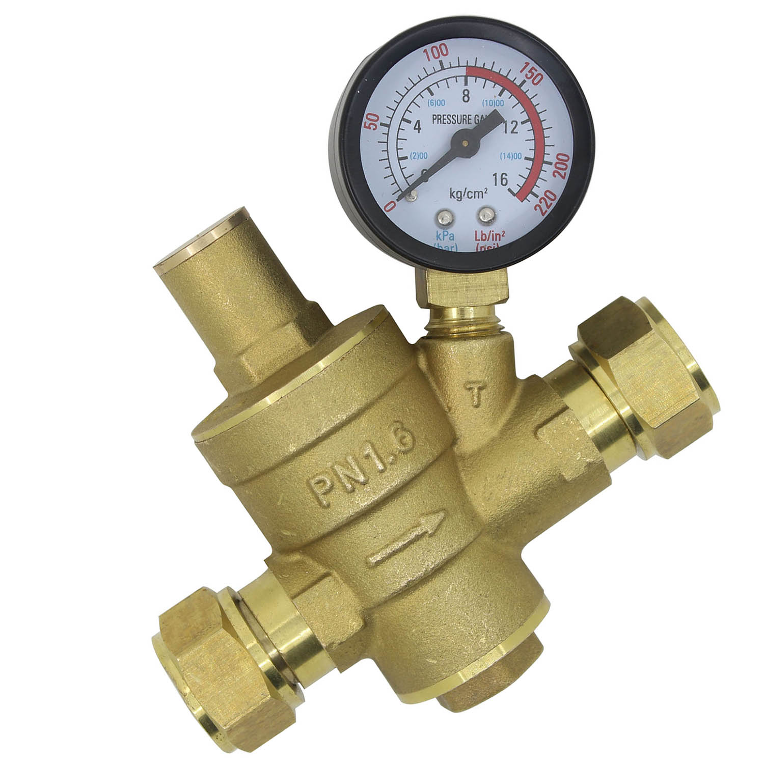 Brass adjustable pressure reducing valve 1/2 inch water pressure regulator reducer