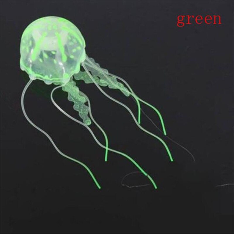 Swim Gloeiende Effect Kunstmatige Kwallen Aquarium Decoratie Aquarium Onderwater Live Plantaardige Lichtgevende Ornament Aquatic Landschap: green