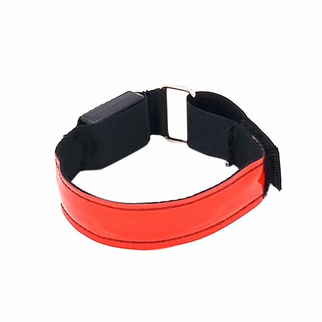 4-Pack Outdoor Sport LED Slap Armband Lights Glow Band Strap Wrist Support Brace Wraps Guard For Running Cycling Jogging#g4: Red