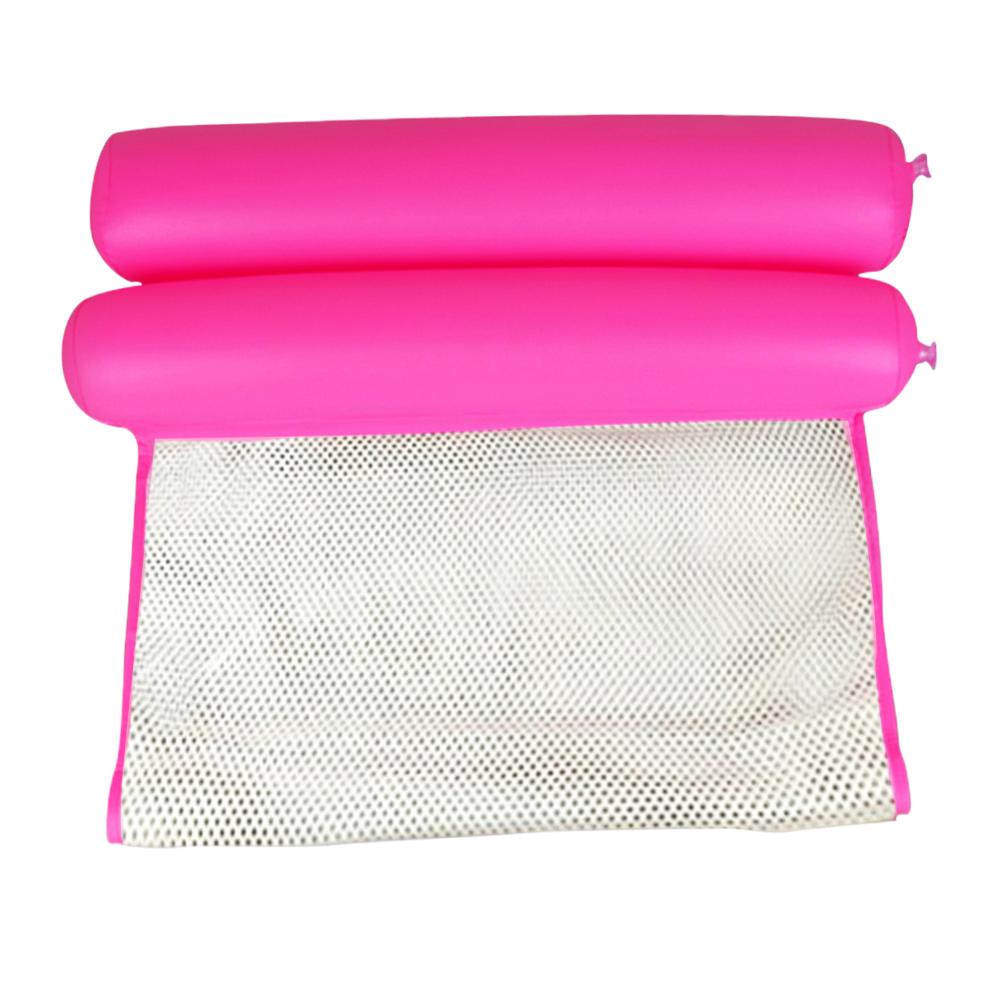 Hamaca de agua plegable para una sola persona, colchón de aire inflable, tumbona de playa, colchón flotante para dormir, silla de cama: Pink