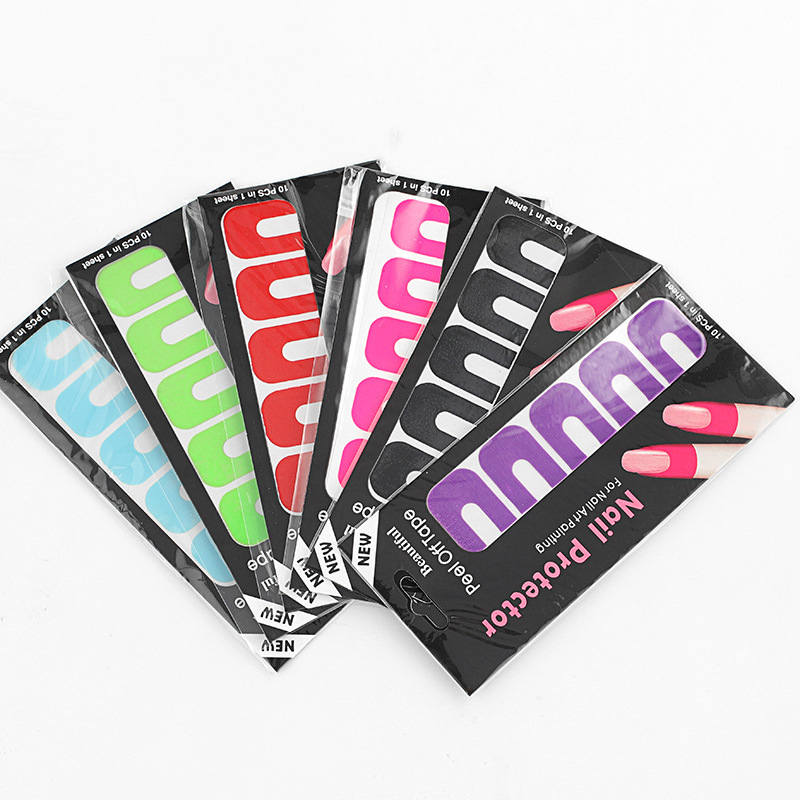 U-Vorm Nail Form Guide Sticker Strippen Tape Anti-Splash Bescherming Nagels Vingerafdruk Stickers Vinger Huid Bescherming: Default Title