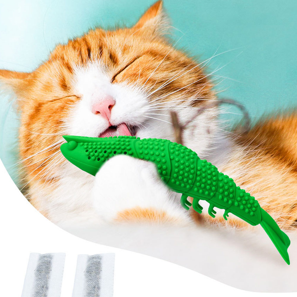 Cat Toothbrush Chew Catnip Toy Crayfish Shape Kitten Teeth Cleaning Dental Care 2019ing
