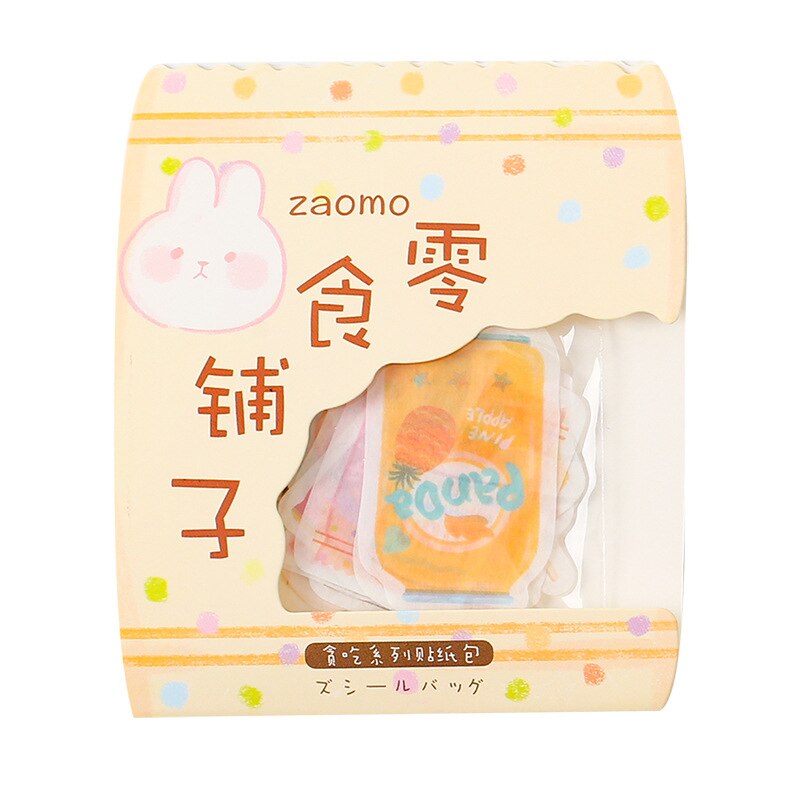 Eating Snacks Series Cute Sticker Custom Stickers Diary Stationary Flakes Scrapbook DIY Decorative Label flower Stickers set