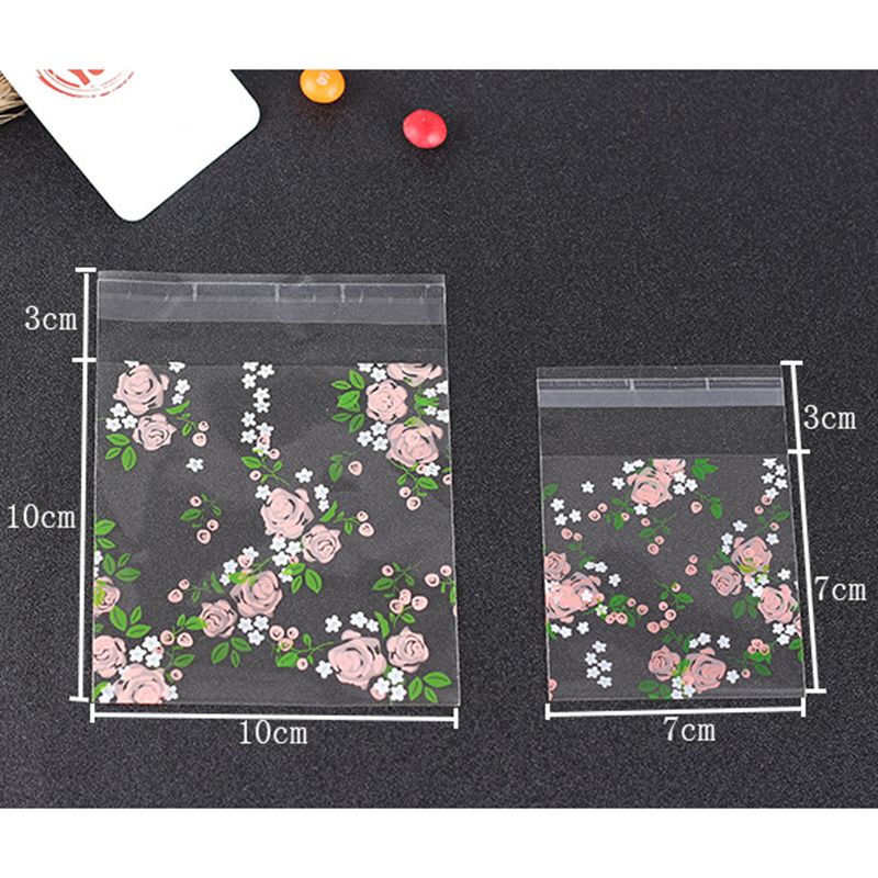 100Pcs packaging bag plastic self-adhesive DIY biscuit packaging bag bread baking supplies candy packaging party decoration