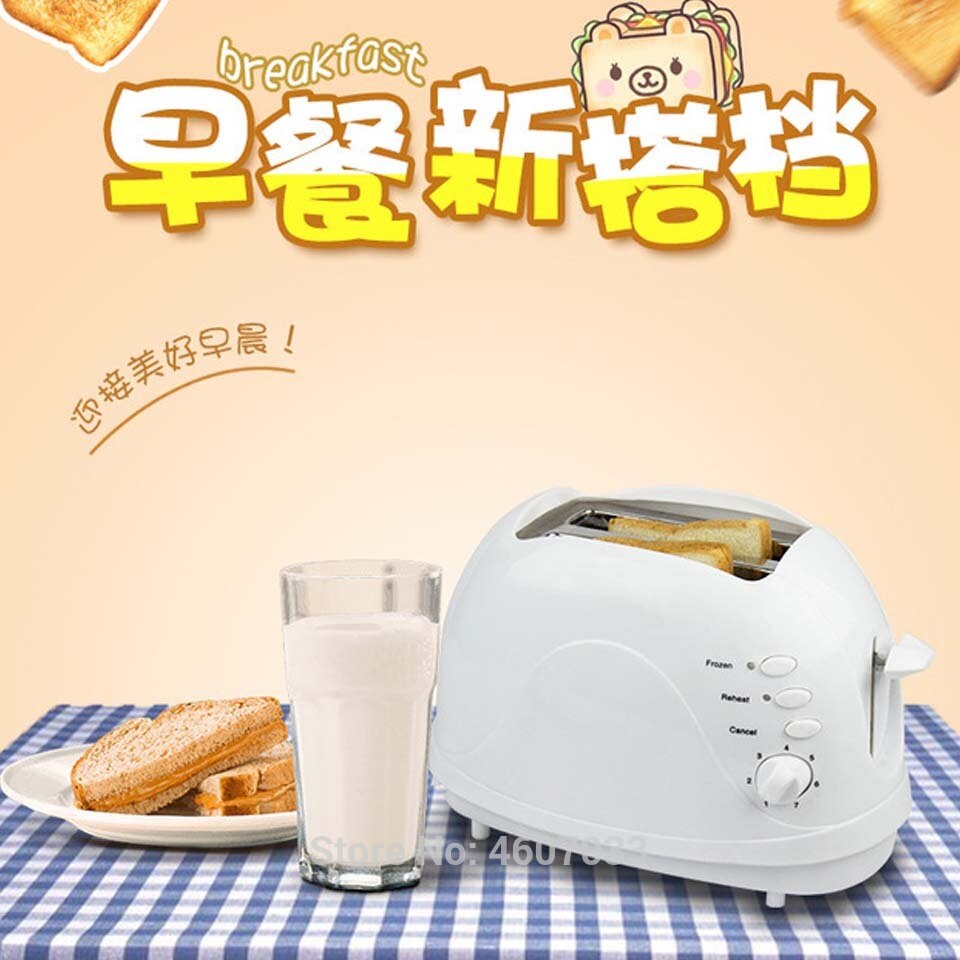 Electric Toaster Household Automatic Bread Baking Maker Breakfast Machine Toast Sandwich Grill Oven 2 Slice