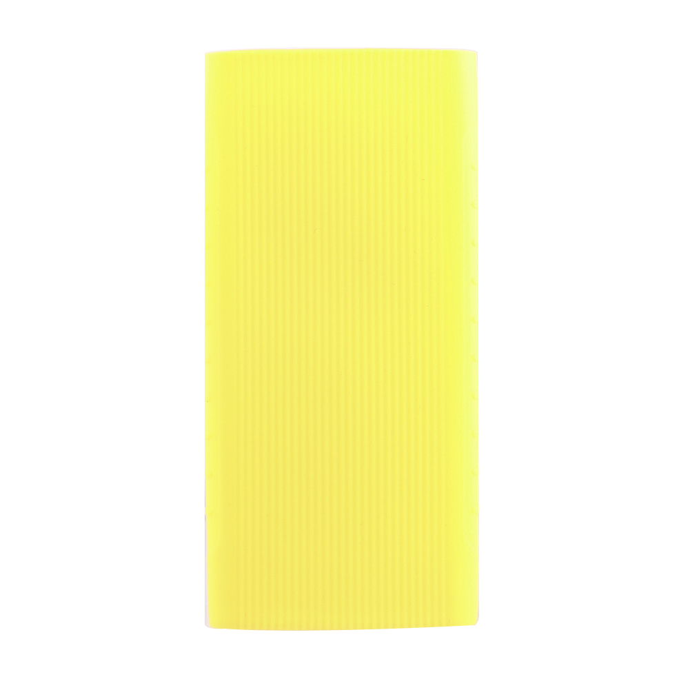 Silicone Protector Case Cover For Xiaomi Power Bank 2 10000 mAh Dual USB Port Skin Shell Sleeve For Power bank Model PLM09ZM: Yellow