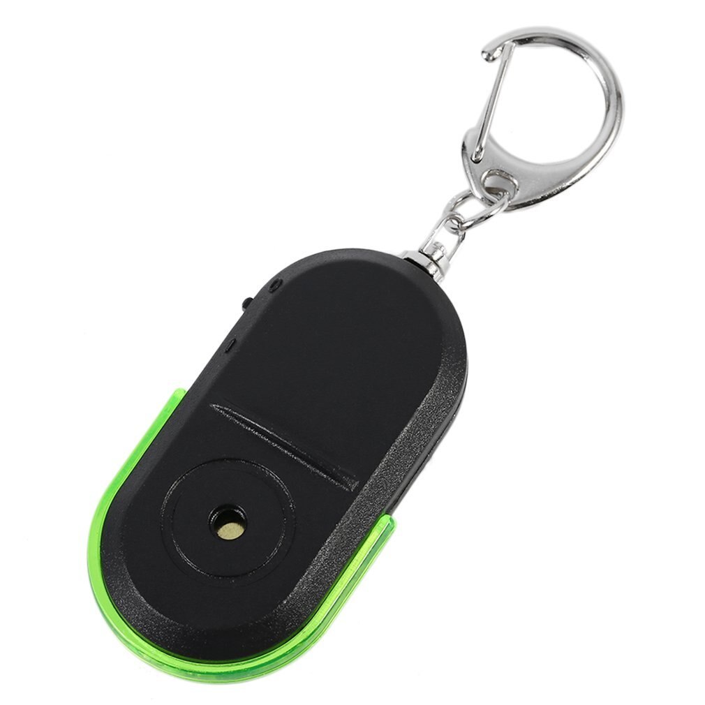 Llavero portátil de tamaño para personas mayores, localizador de luz LED con alarma, silbato inalámbrico útil, localizador de sonido, antipérdida: green