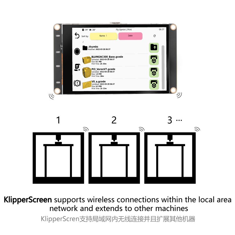Mellow Fly Mini Pad pantalla táctil resistiva/capacitiva Klipper pantalla de 3,5 pulgadas Chip H3 para impresora 3D DIY VzBoT Voron Ender 3