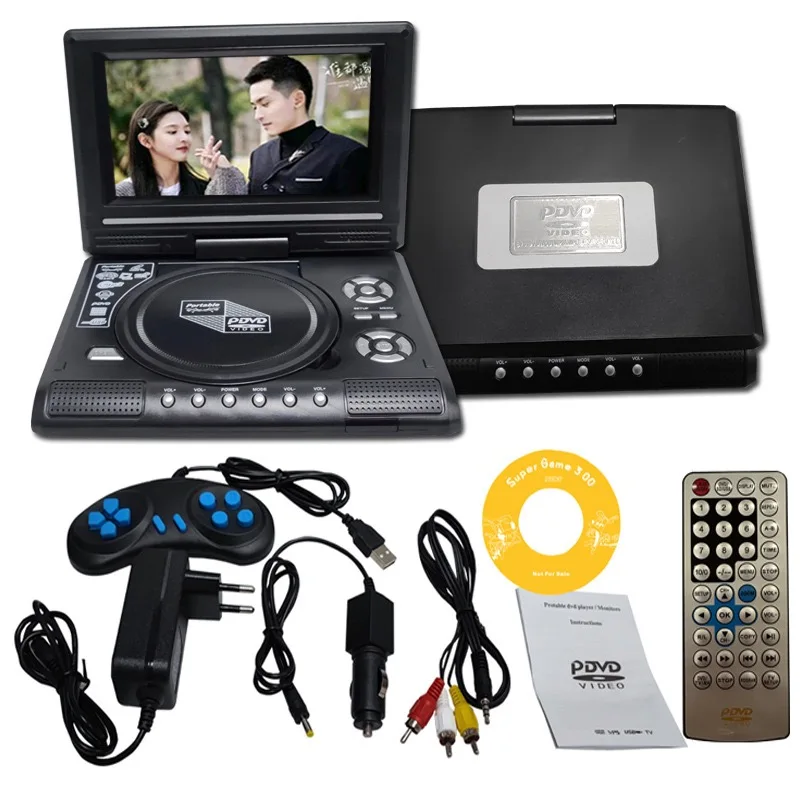 Topp 7.8- tums bärbar bil-dvd-spelare för hemmabruk, vcd-cd-spel-tv-spelare, usb-radioadapter med stöd för fm-radiomottagning - eu-kontakt