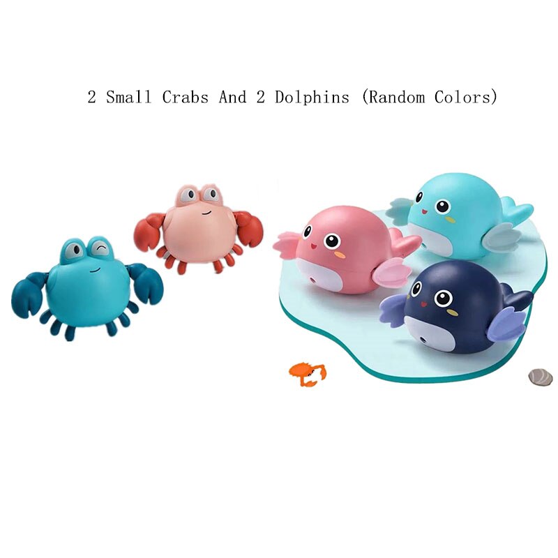 Child Bath Toy Big Crab Clockwork Baby Infant Water Classic Toy Beach Toys for Baby Drag Baby Bath Tub Summer Toys for Kids: Set 10