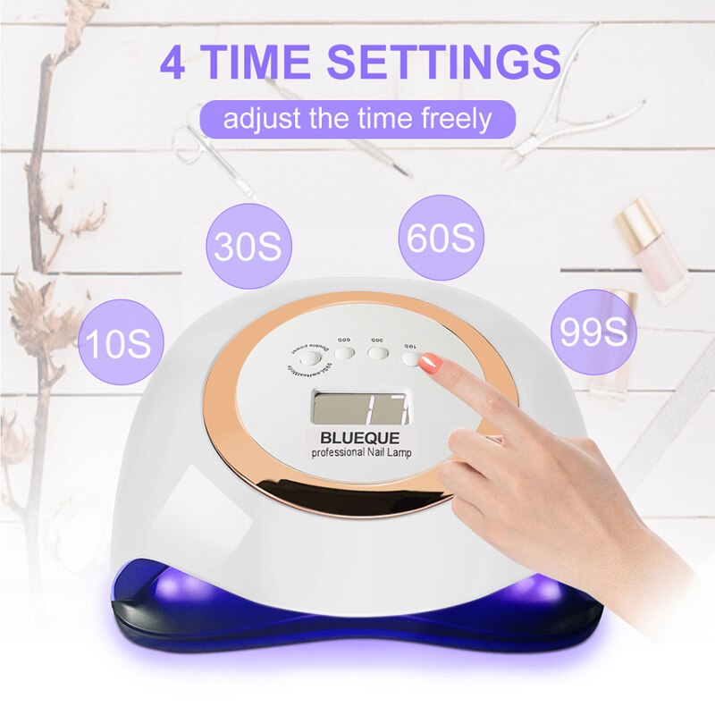 BLUEQUE-Lámpara de LED UV V1 de 168W, de para manicura, secador de Gel para uñas