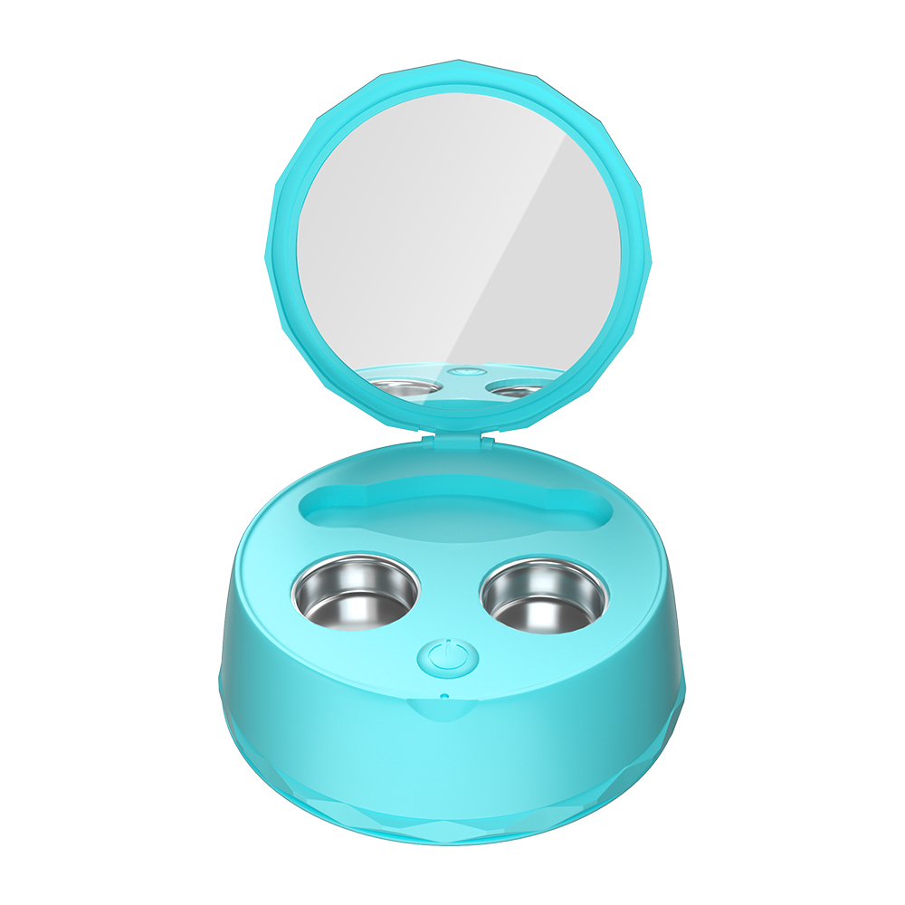 Daglig brug ultralydsrenser kontaktlinse 58000hz højfrekvent automatisk mini ultralyds vaskemaskine kontaktlinser rengøringsanordning: Blå
