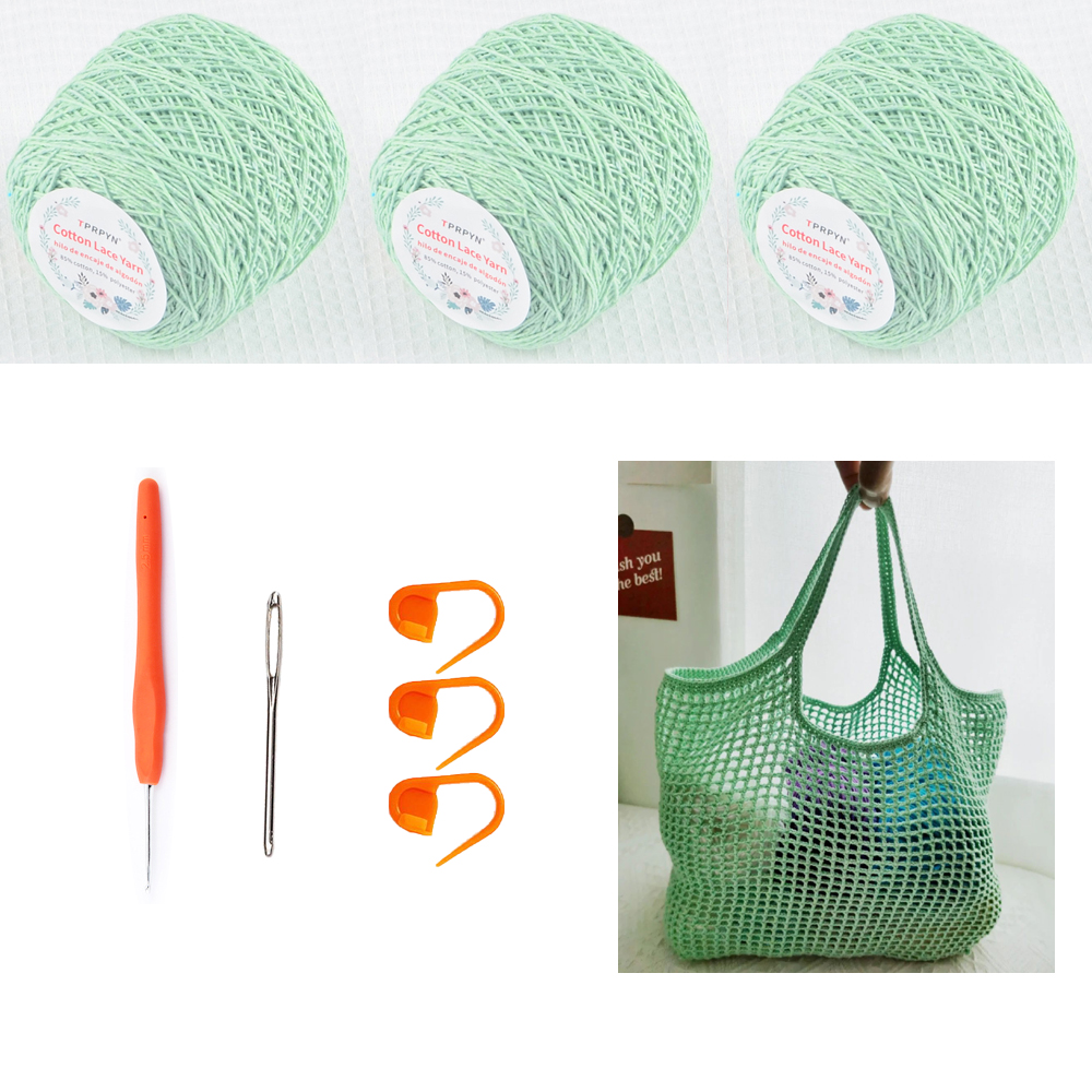 Bag Crochet Kit with yarn DIY hole Shoulder Bags kits beginner Handbag Knitting Crocheting set with material pattern vedio: 39