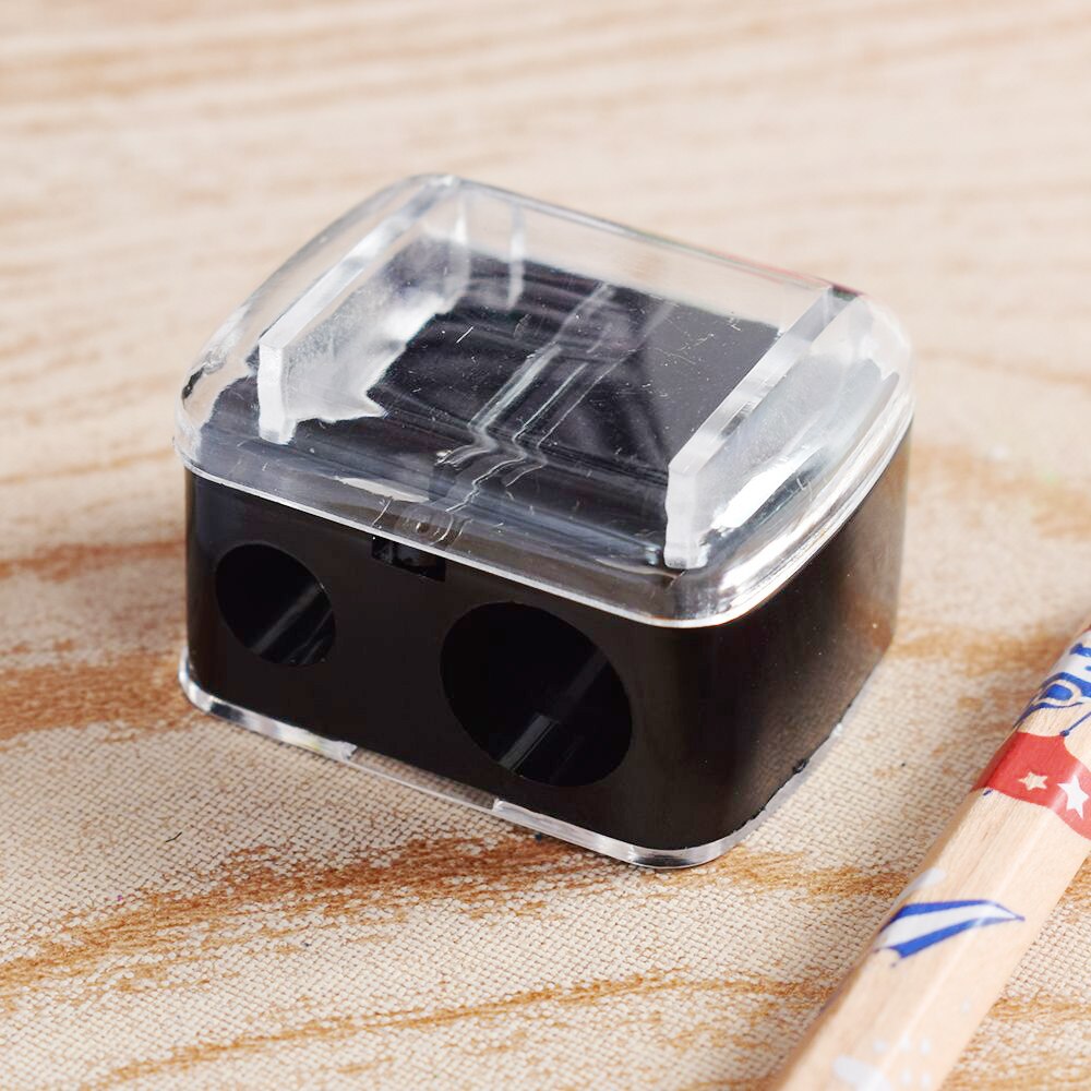Precision 2 Holes Cosmetic Pencil Sharpener For Eyebrow Lip Liner Eyeliner Pencil School Office Supply