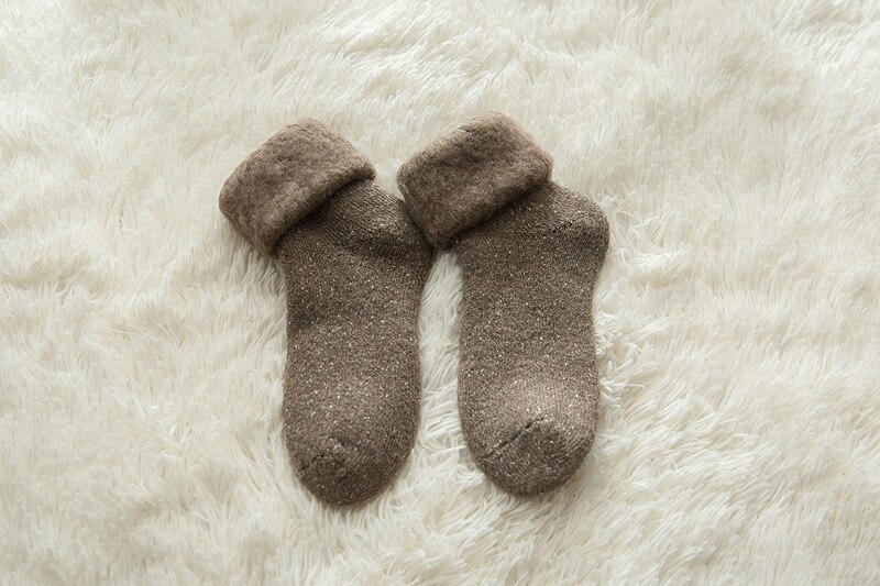 Thicken Winter Warm Wool Socks Women Japanese Style Solid Color Towel Christmas Socks for Ladies 102402: 04