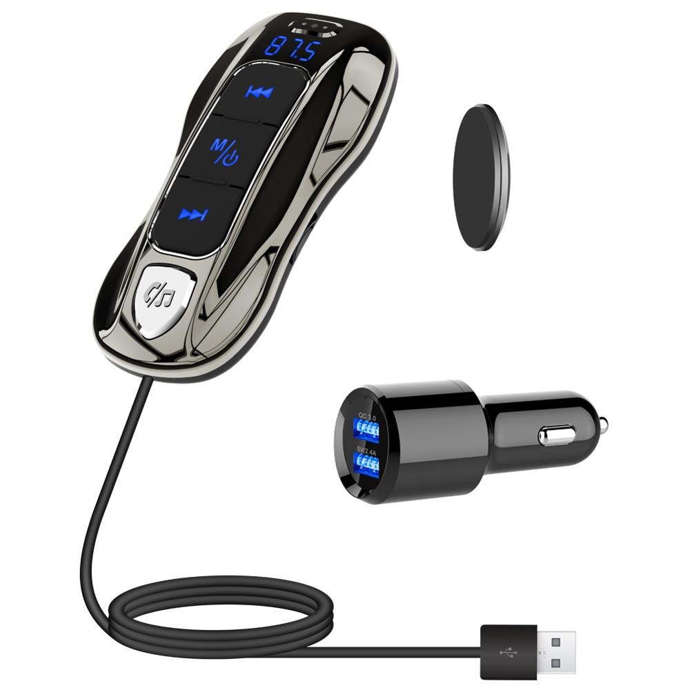 Fm-zender Auto MP3 Speler Bluetooth 5.0 Ontvanger Muziekspeler QC3.0 Snel Opladen Dual Usb-poort Voor Telefoon Lading