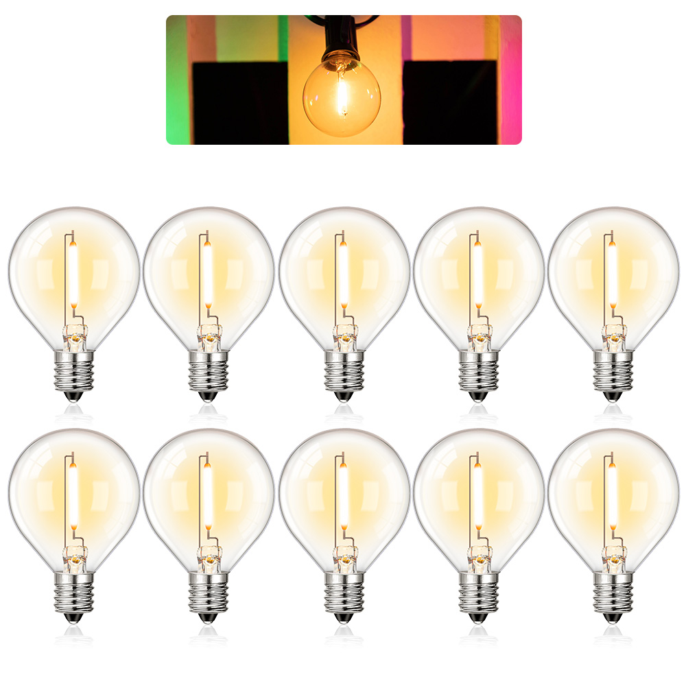 Bombilla de repuesto Led Multicolor G40 bombilla de filamento de colores 1W E12 RGB globo Mini lámparas de bola para cadena de luces decoración de de cumpleaños: Blanco / Verde