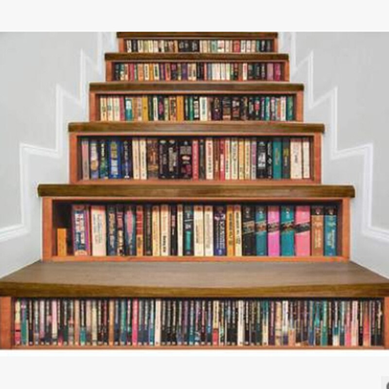 Livros criativos cachoeira padrão auto-adesivo à prova dwaterproof água adesivo casa resturant cafe bar loja decoração da sala nova escada 3d adesivo