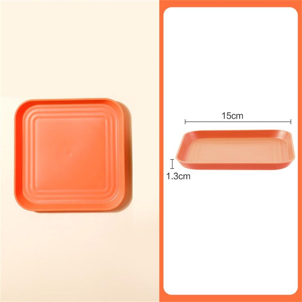 Piccoli piatti di plastica quadrati rotondi da 10 pezzi: giallo