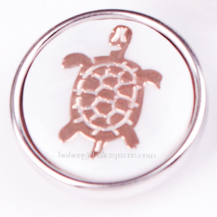 MD706 Hülse Goldenen baum des lebens Elefanten Schildkröte einhorn katze hund kreuz liebe 18mm druckknopf Sehr gute: Schildkröte
