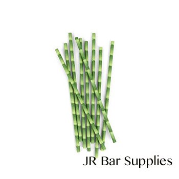 Lote de 100 unidades de pajitas verdes de papel de bambú para beber, suministros de decoración para fiestas, accesorios para bebidas de cóctel: Default Title
