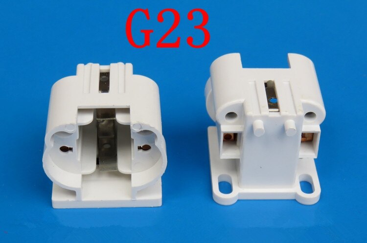 Frit fragt 10 stk/parti  g23 lampeholder/h rør 11w energibesparende led vandret stik lampefatning  g23 to nåle stik lys base