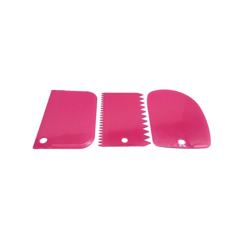 3PCS/Set Reusable Cream Scraper Irregular Teeth Edge DIY Cream Scraper Kit Cake Fondant Mold Tools: 03