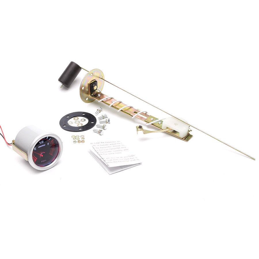 2&quot; 52mm Red LED Car Pointer Fuel Level Meter with Sensor E-1/2-F Smoke Screen Automotive Petrol Meter