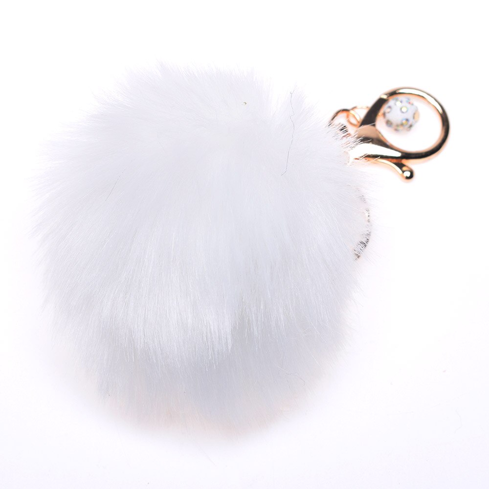 ISKYBOB brelok z futrzanym pomponem prawdziwy królik brelok z futrzaną kulką futro brelok Porte klucz wiolinowy Llaveros do torby wisiorek do torby akcesoria: ivory