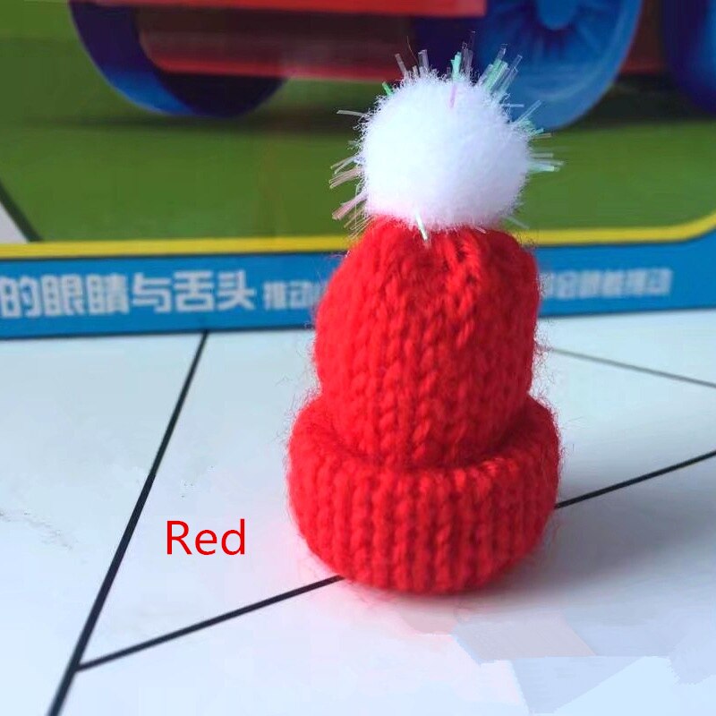 10pc maomao ballen mini breien muts diy pop decoratieve benodigdheden telefoonhoesje tas kledingstuk kunst knutselmateriaal kinderen haar ornament: Rood