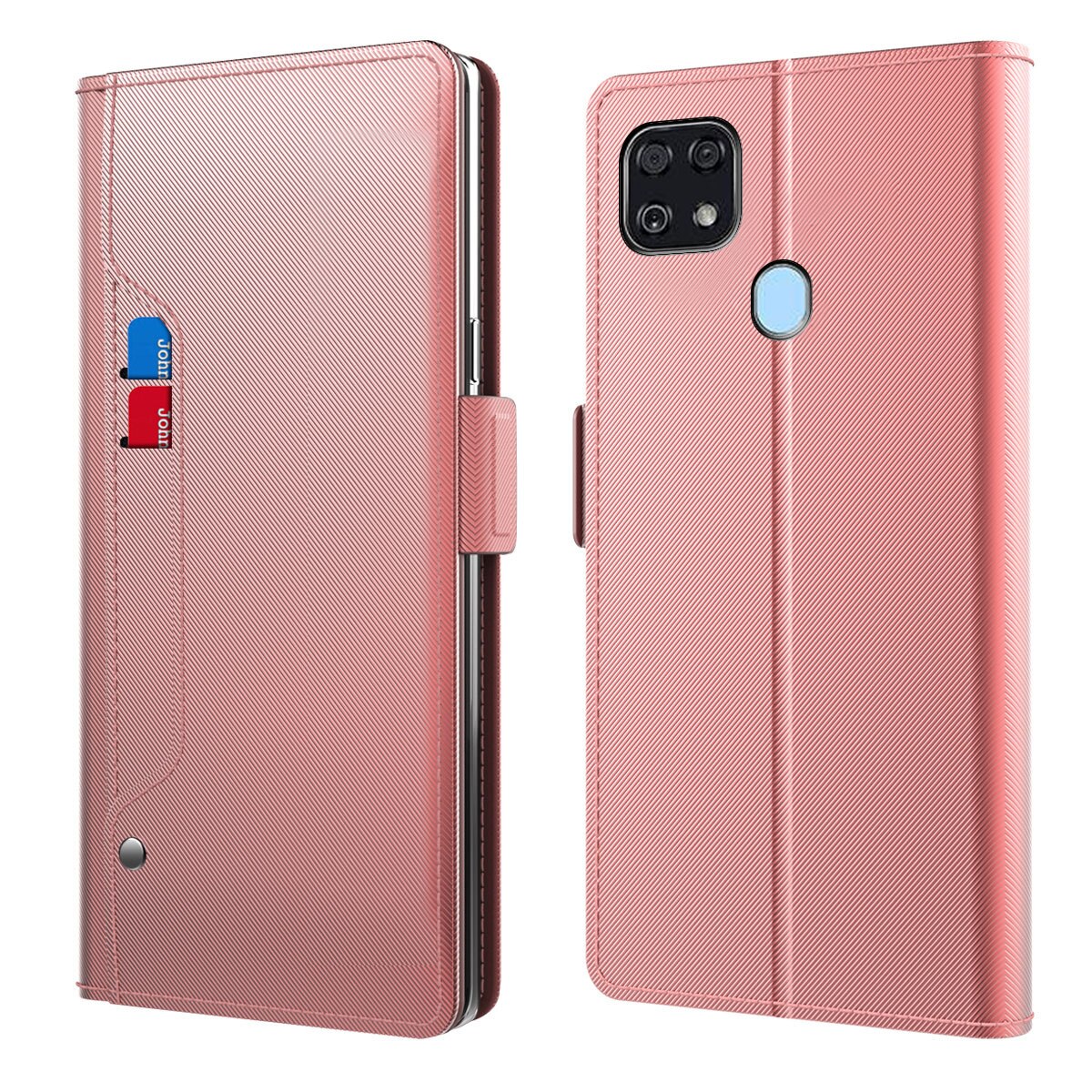 For ZTE A1 Alpha 20 Plus Case Wallet Flip Case For ZTE A1 Alpha 20+ Case With Magnet Kickstand: Rose Gold